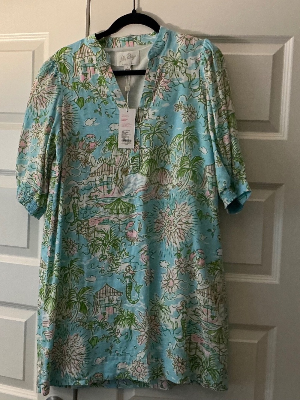 NWT Lilly Pulitzer Mialeigh Linen Elbow Sleeve Dress Size 8